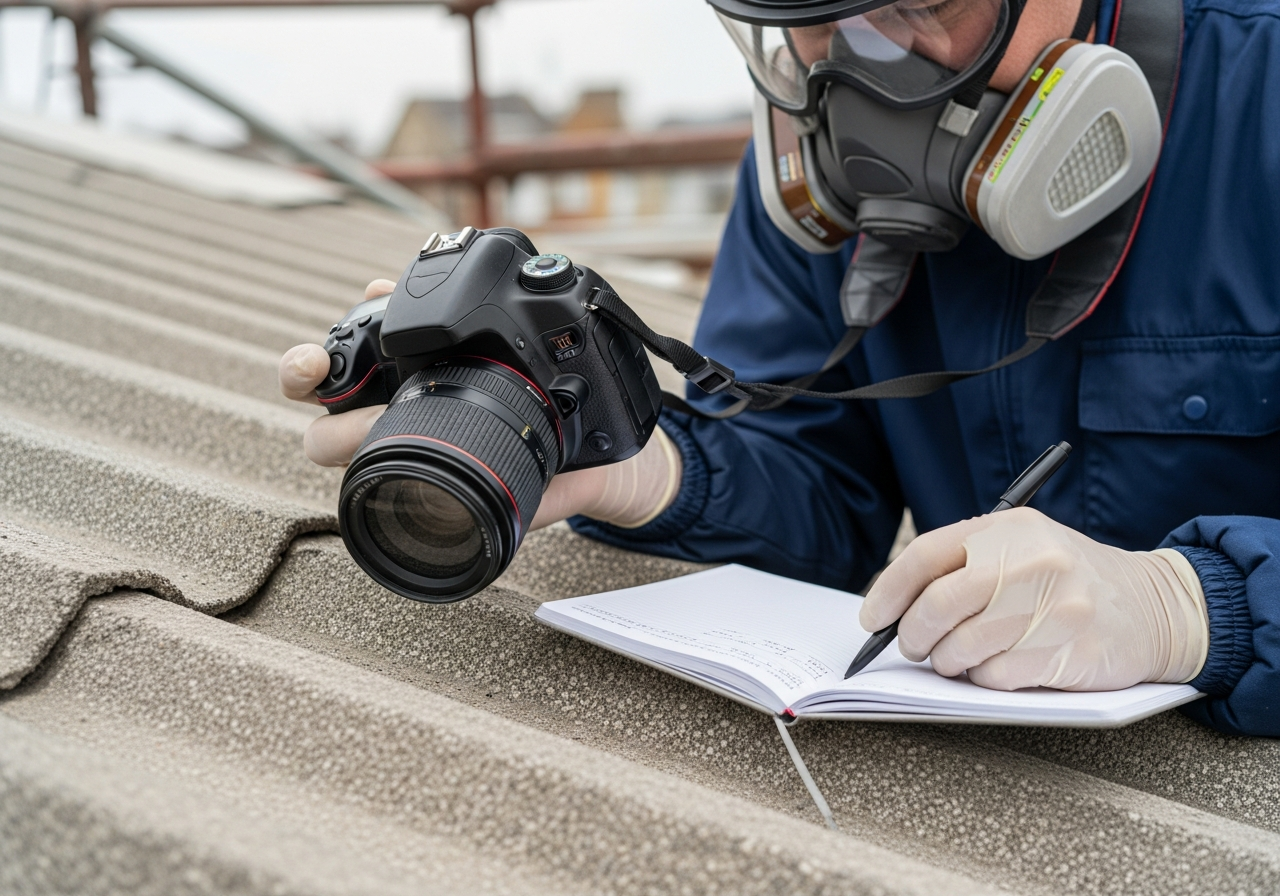 On-site asbestos inspection