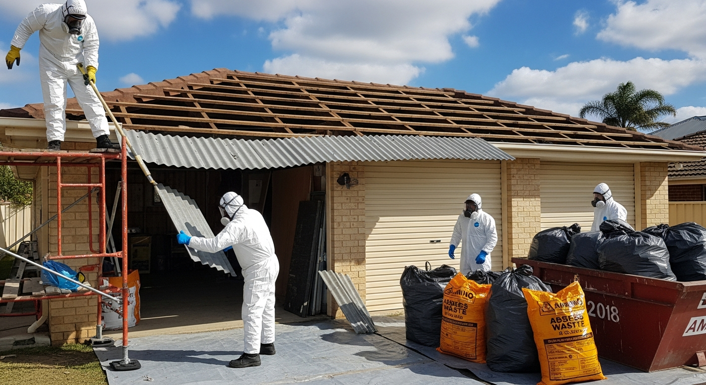 Asbestos garage roof removal