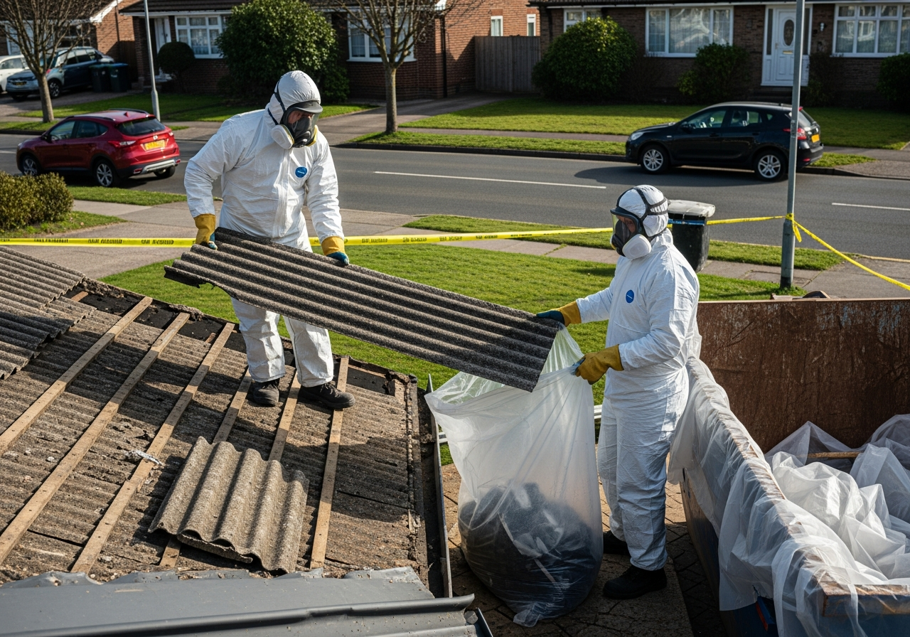 Asbestos flat sheeting removal