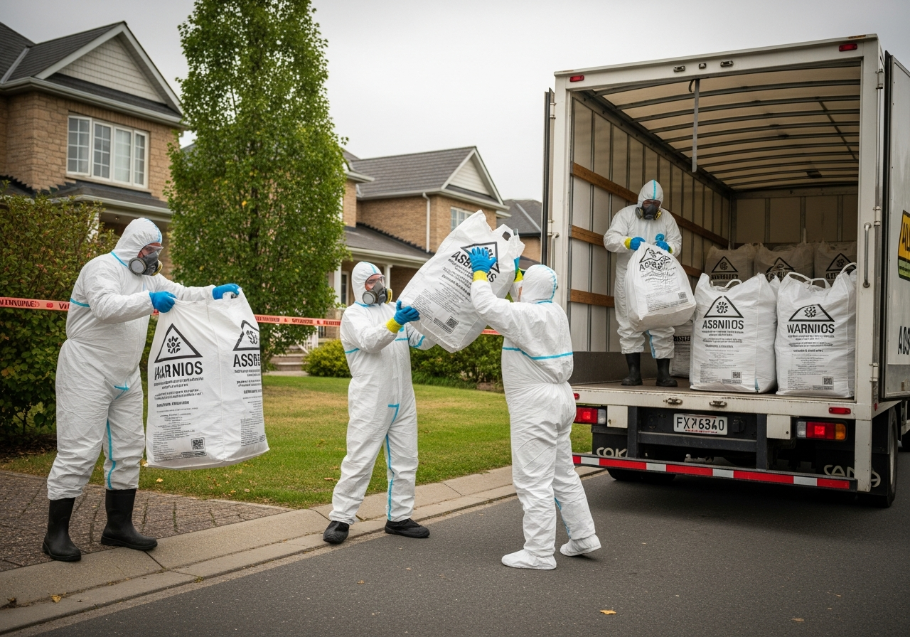 Asbestos disposal to licensed facility