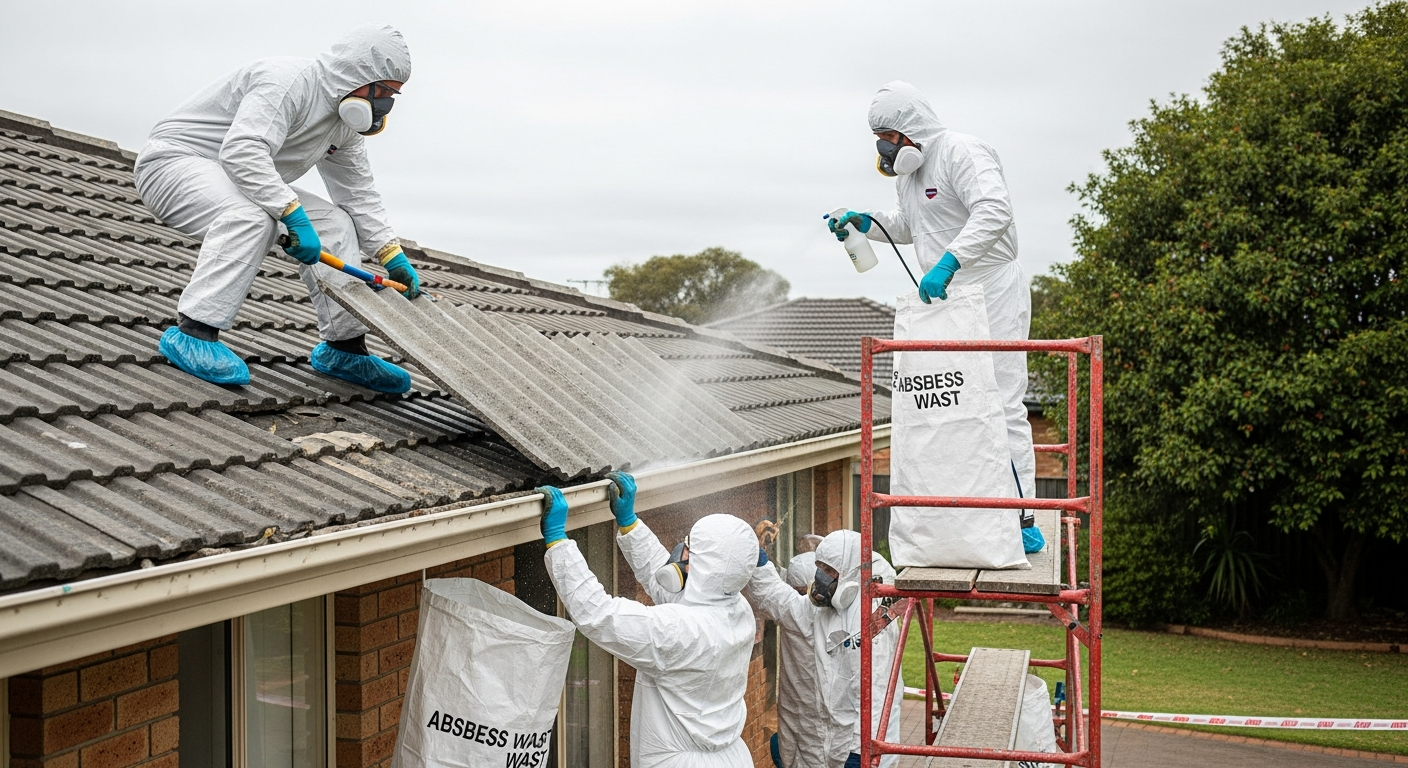 Domestic asbestos removal team
