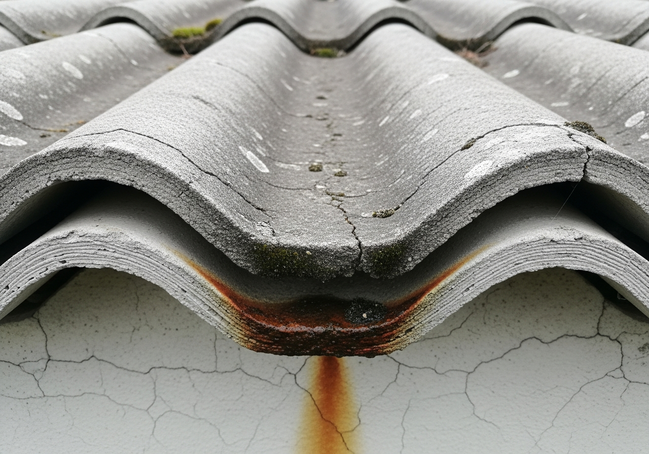 Corrugated asbestos sheet