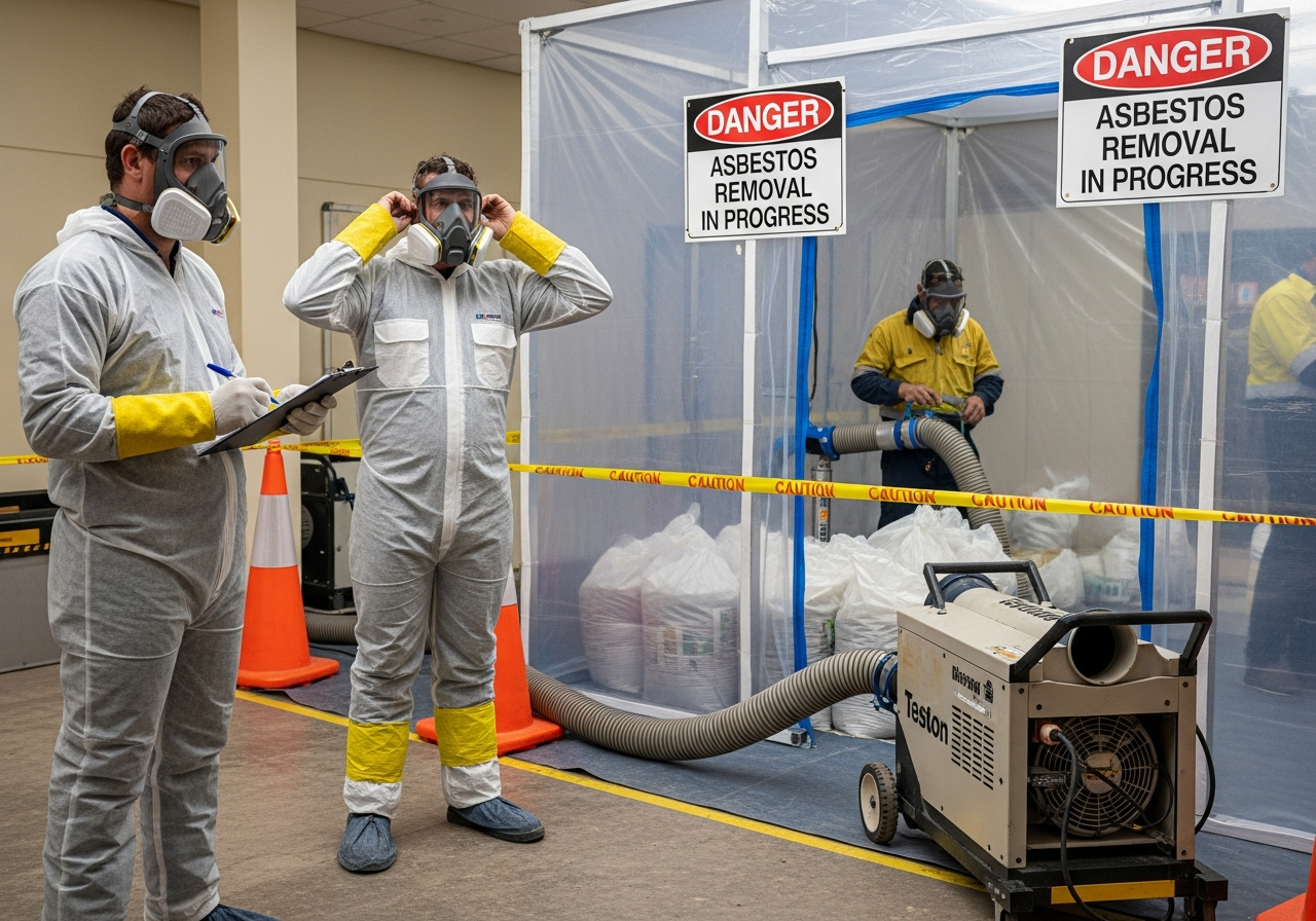 Licensed asbestos removalist team