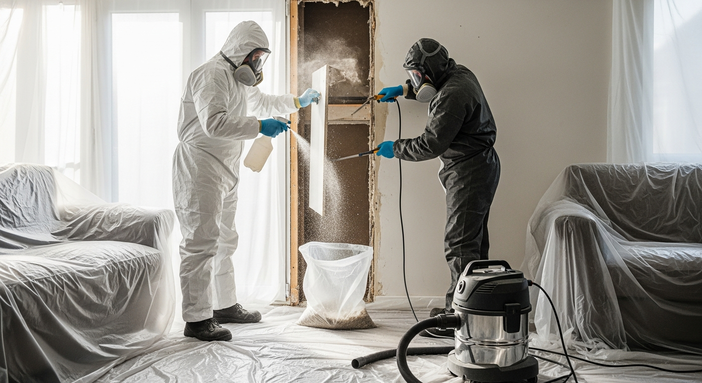 Asbestos wall removal