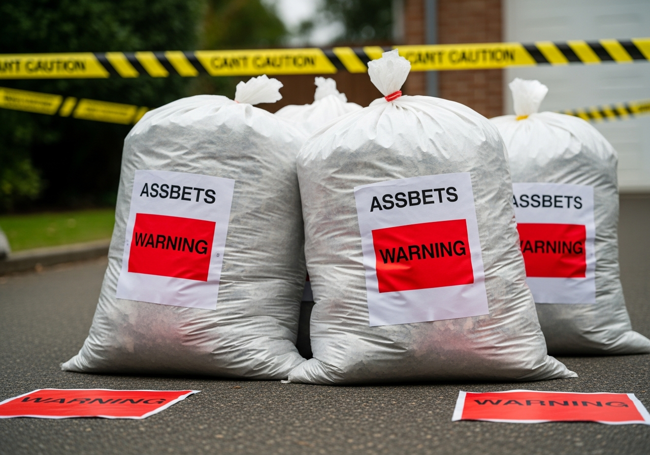 Double-bagged asbestos waste