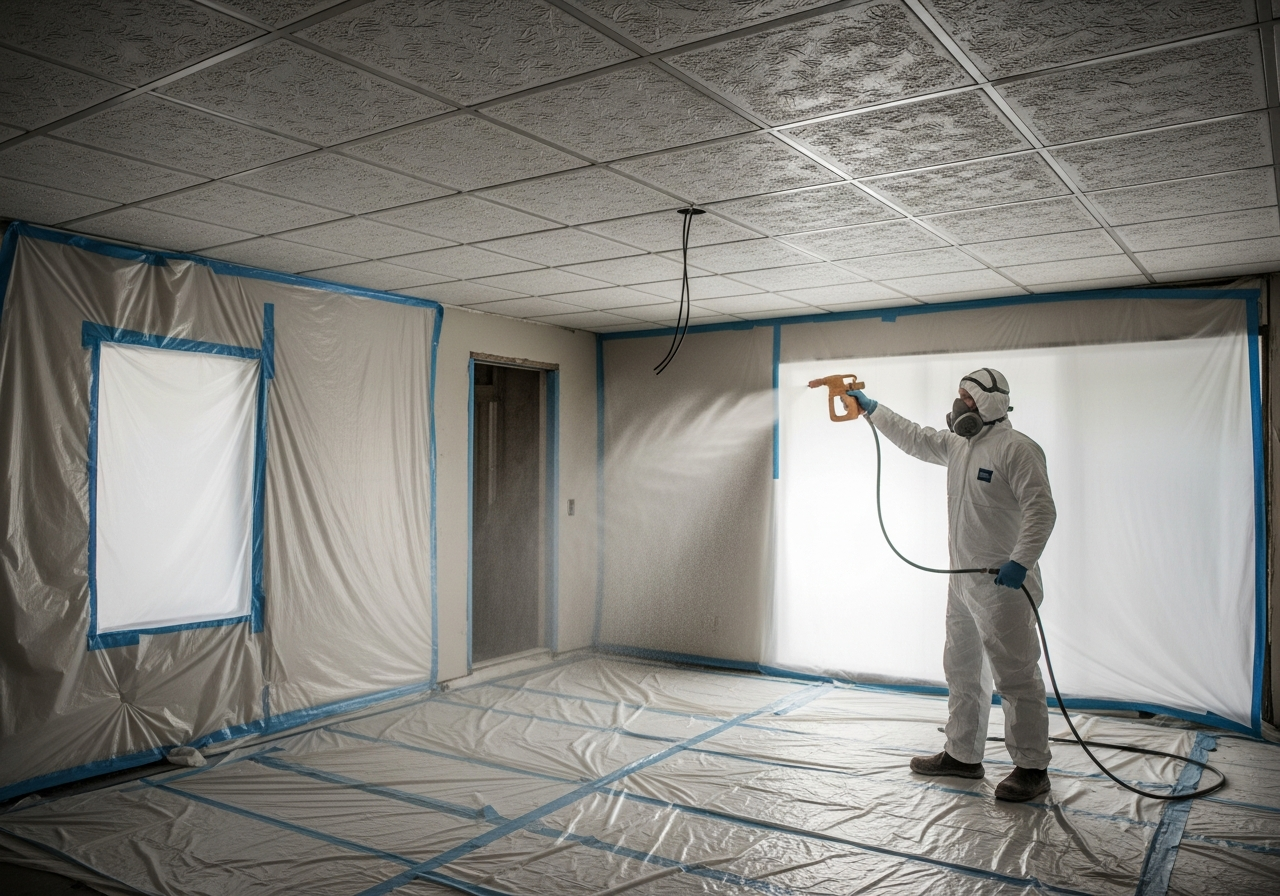 Wetting asbestos prior to removal