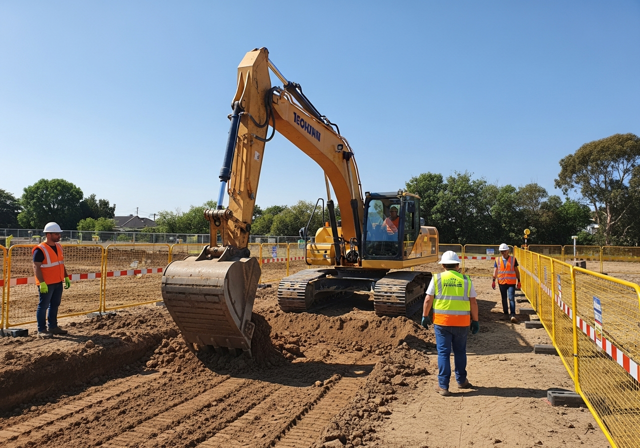 Excavation at contaminated site