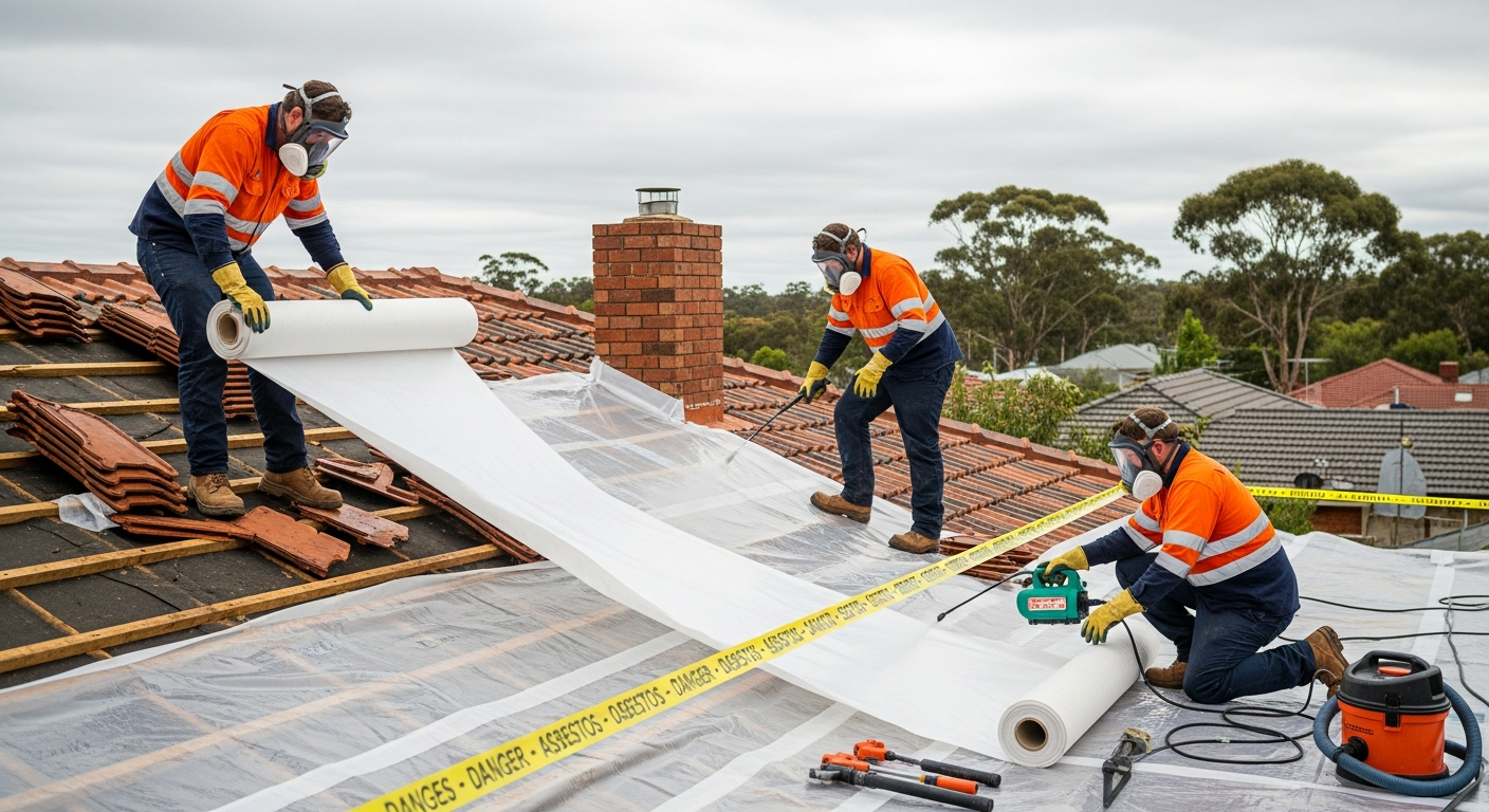Asbestos abatement team