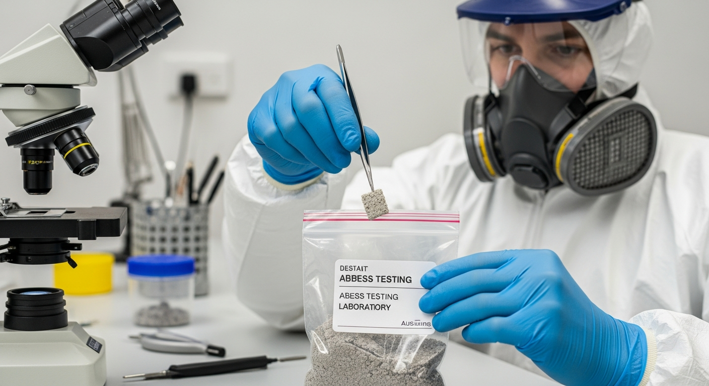 Asbestos testing lab sample