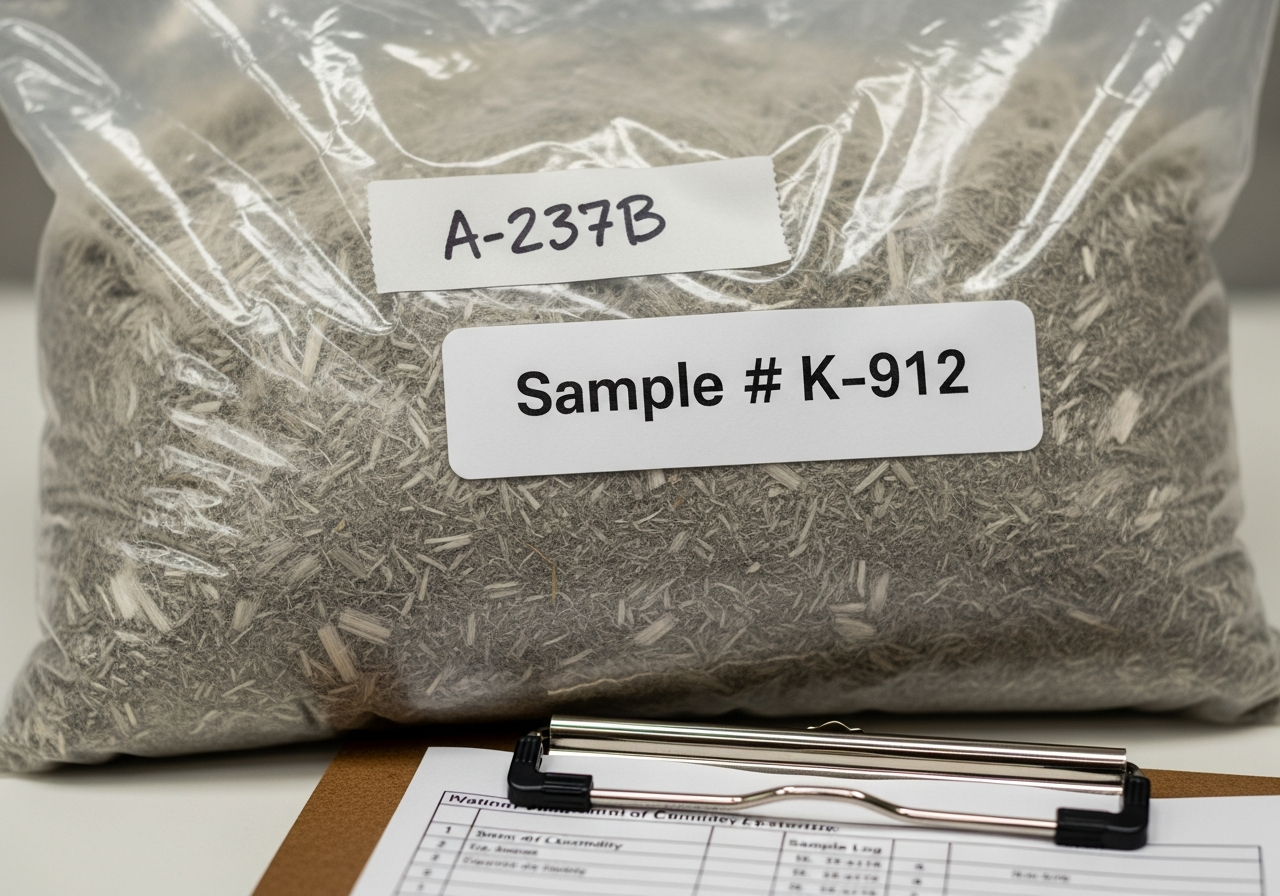 Sealed asbestos sample