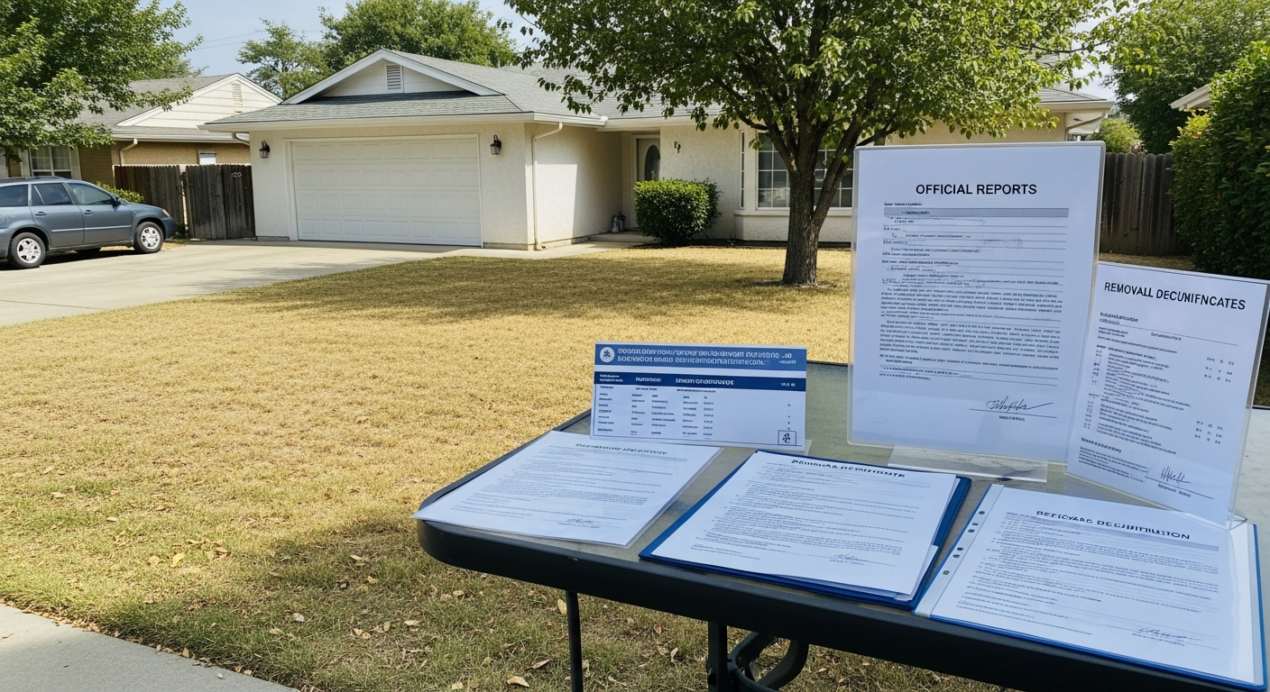 Site after asbestos clearing and cleanup