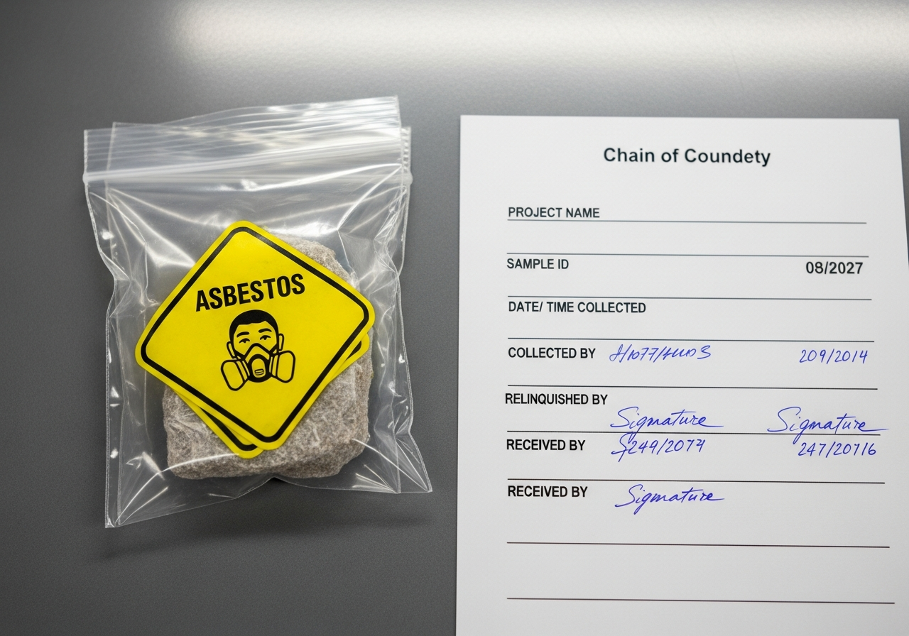 Asbestos sample with chain of custody