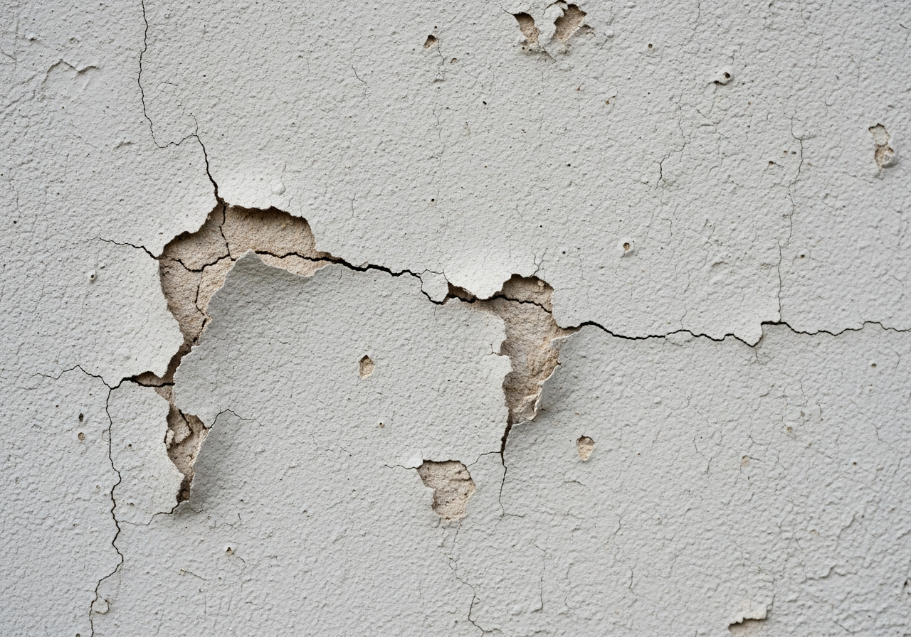 Damaged asbestos cladding