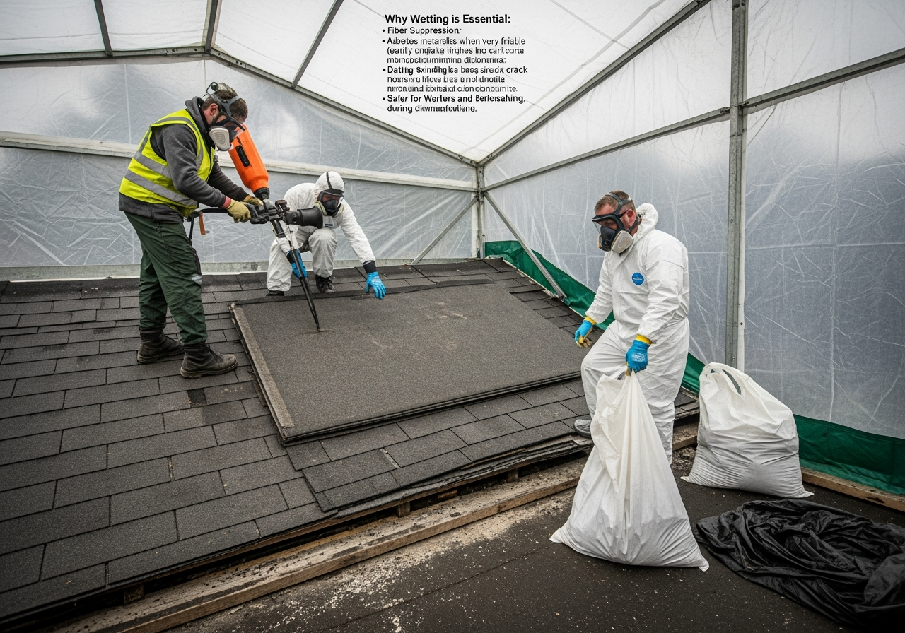 Wet method asbestos removal