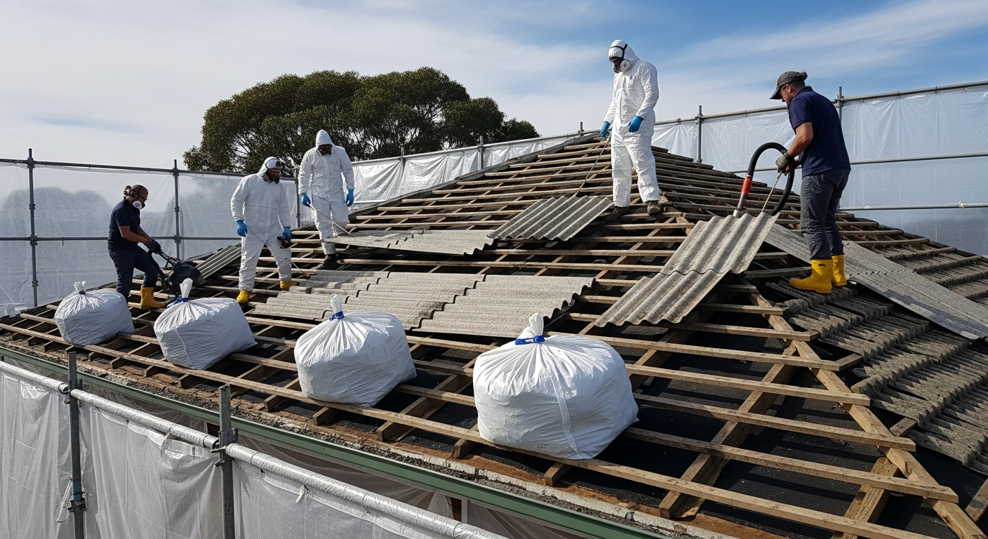 Asbestos roof removal