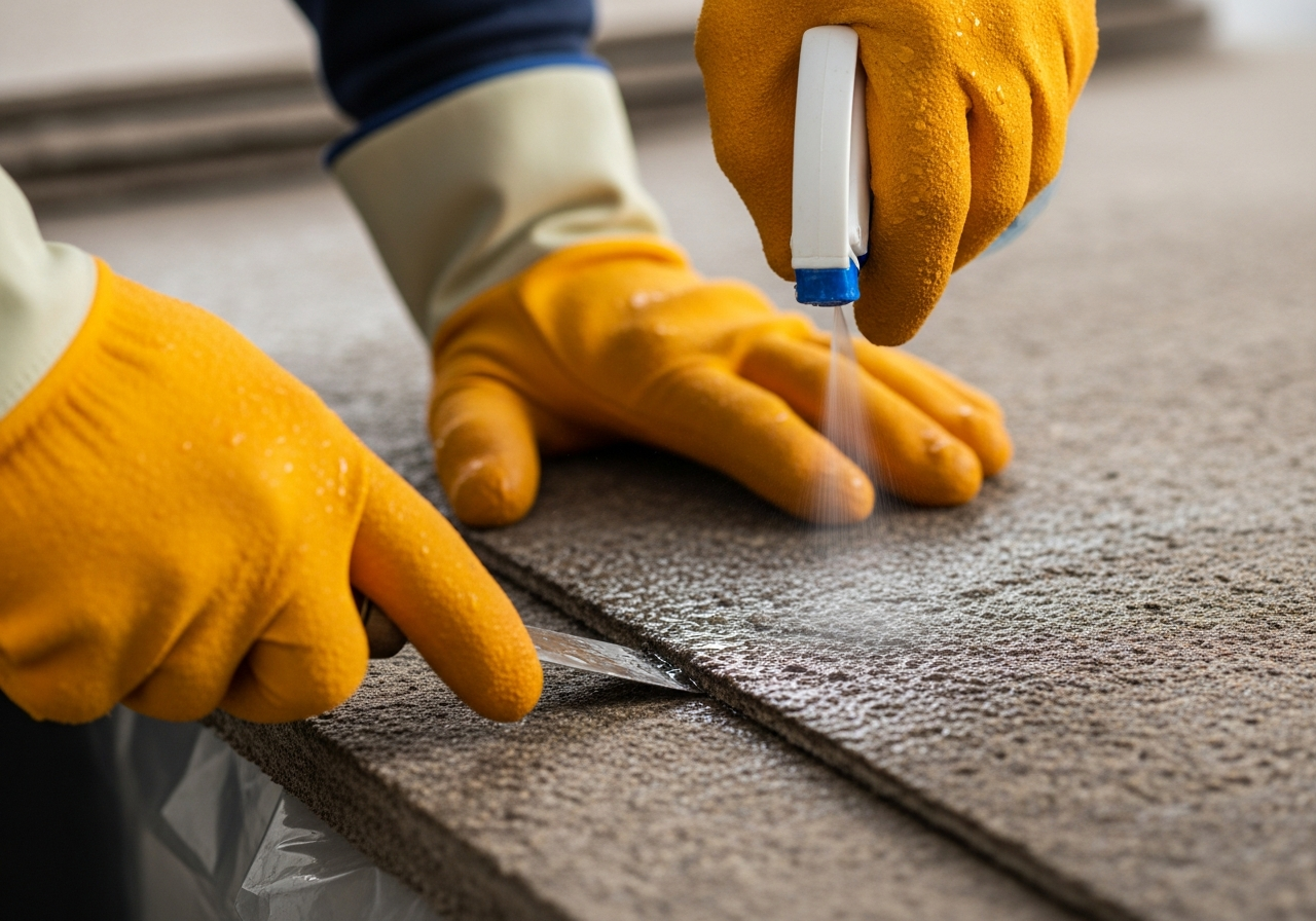 Wet method asbestos removal