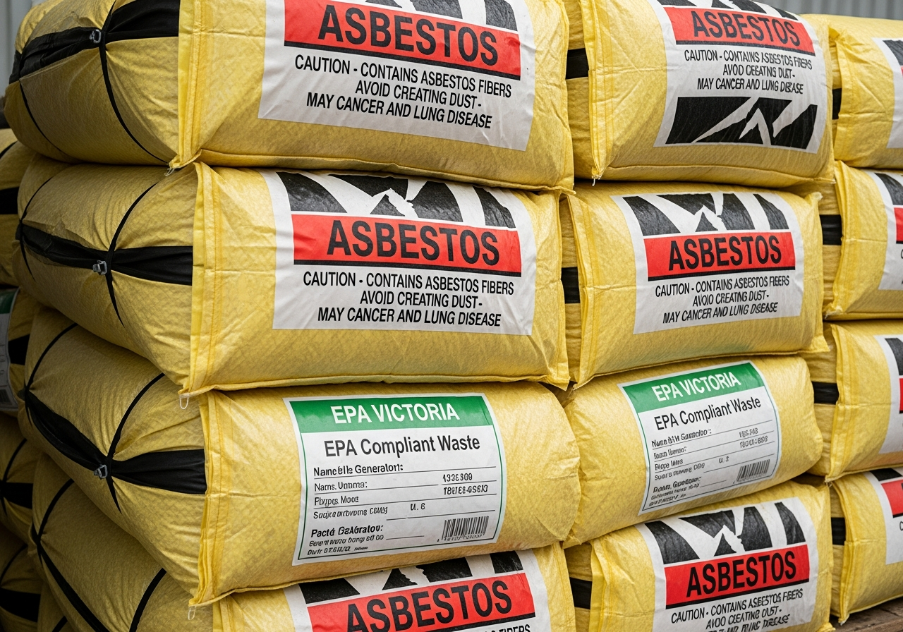 Double-bagged asbestos waste Victoria