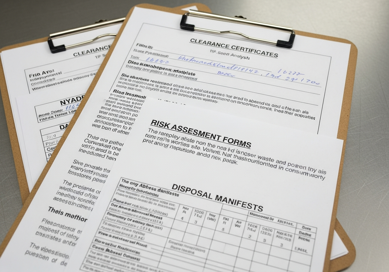 Asbestos removal paperwork
