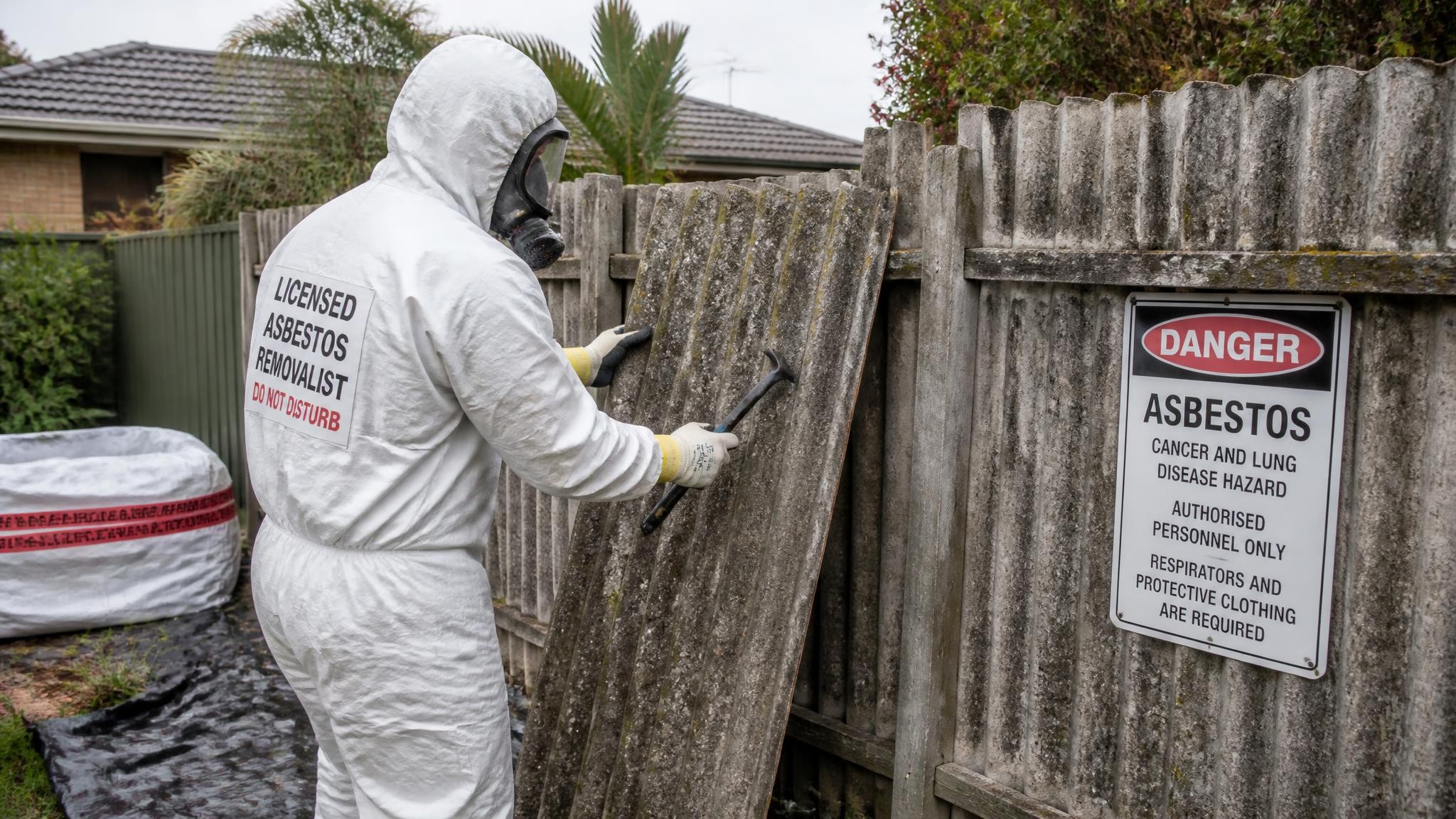 Licensed asbestos fence removal