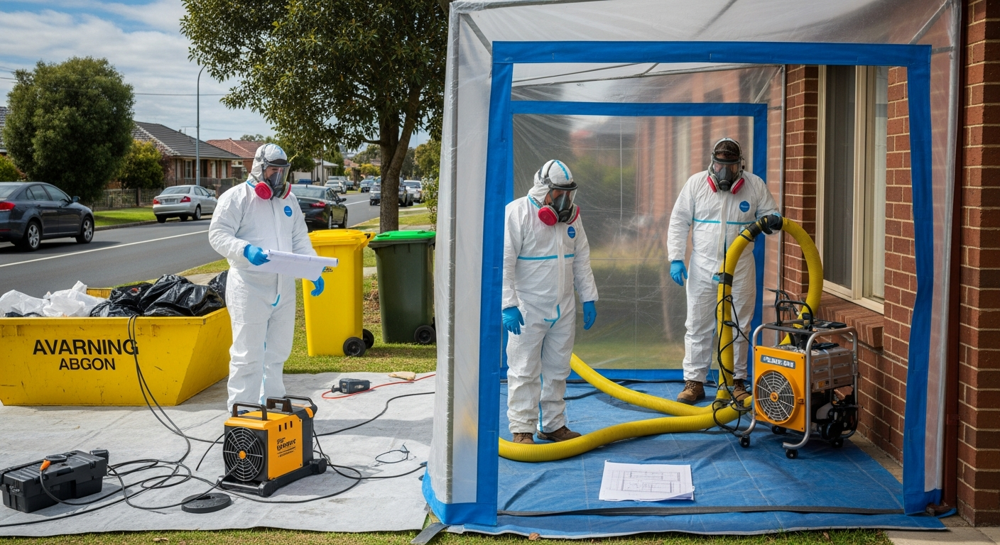 Melbourne asbestos removalists in PPE
