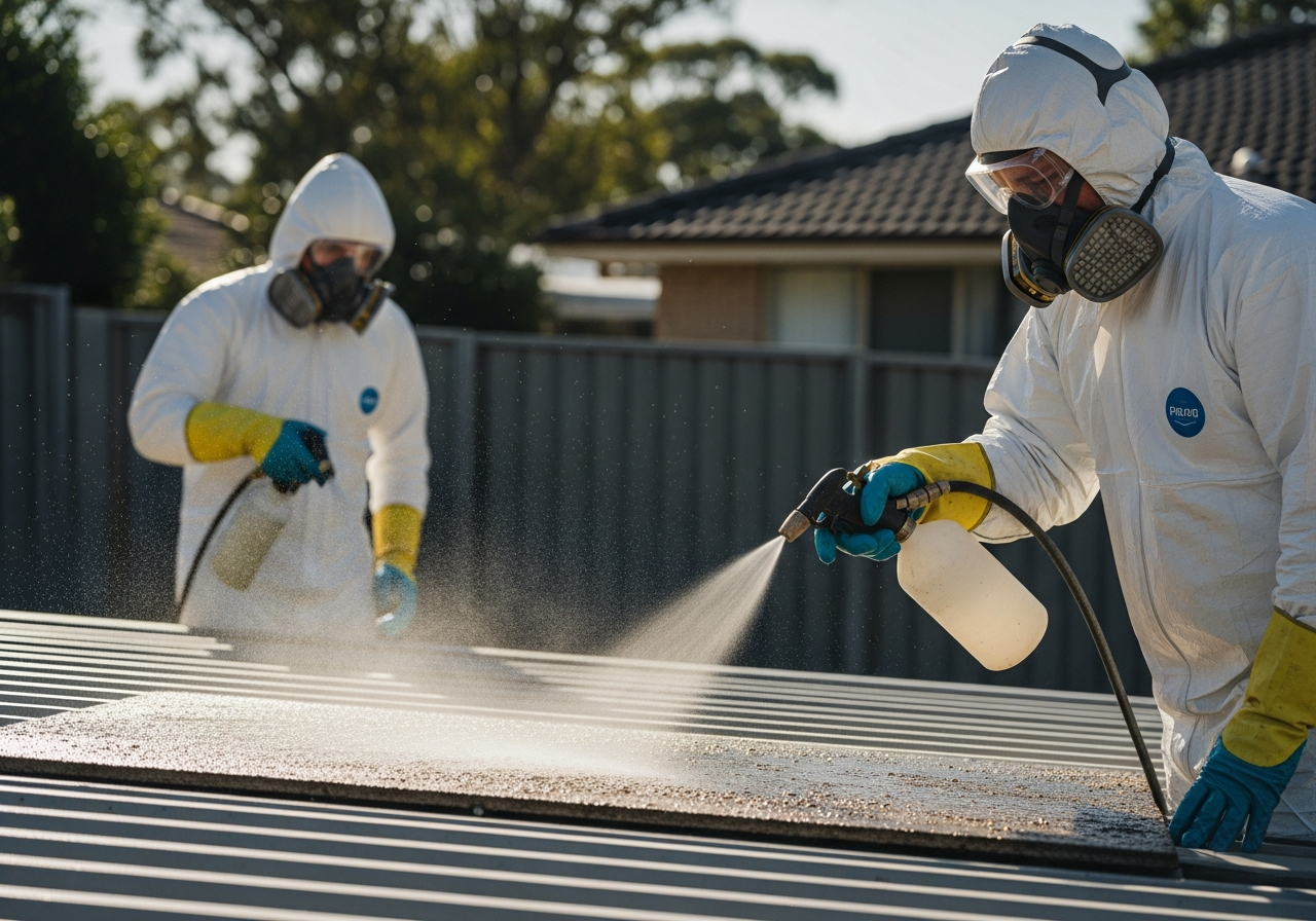 Asbestos removal PPE and wet method