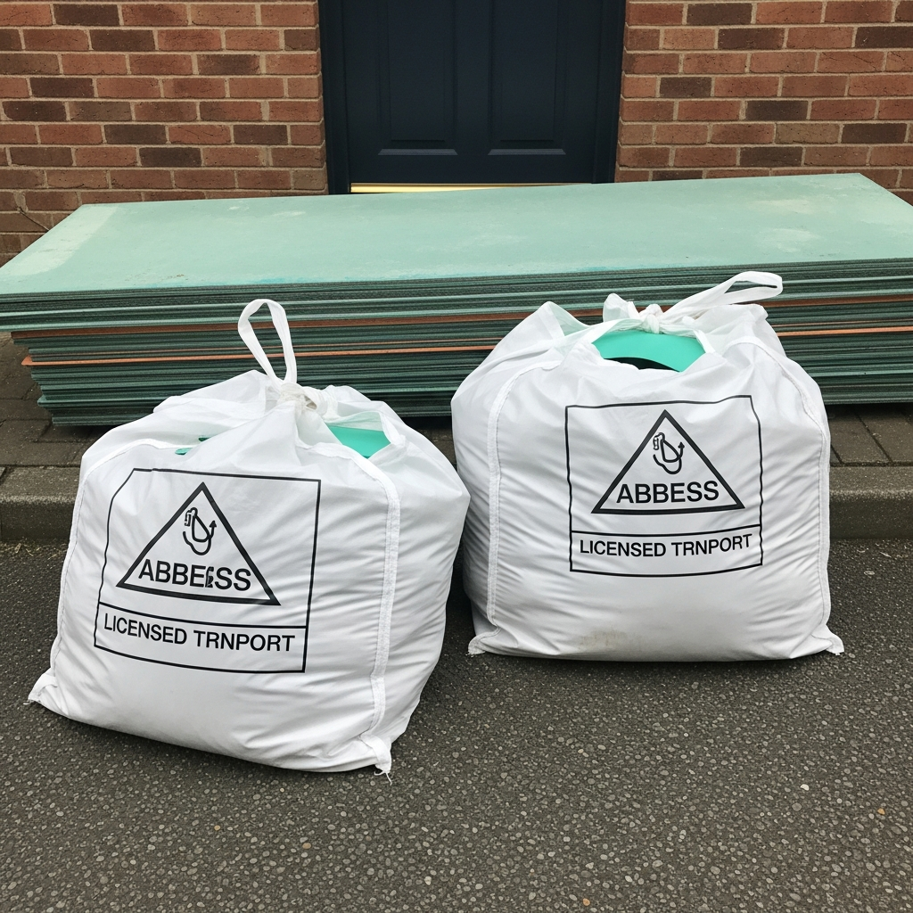 Double-bagged asbestos waste