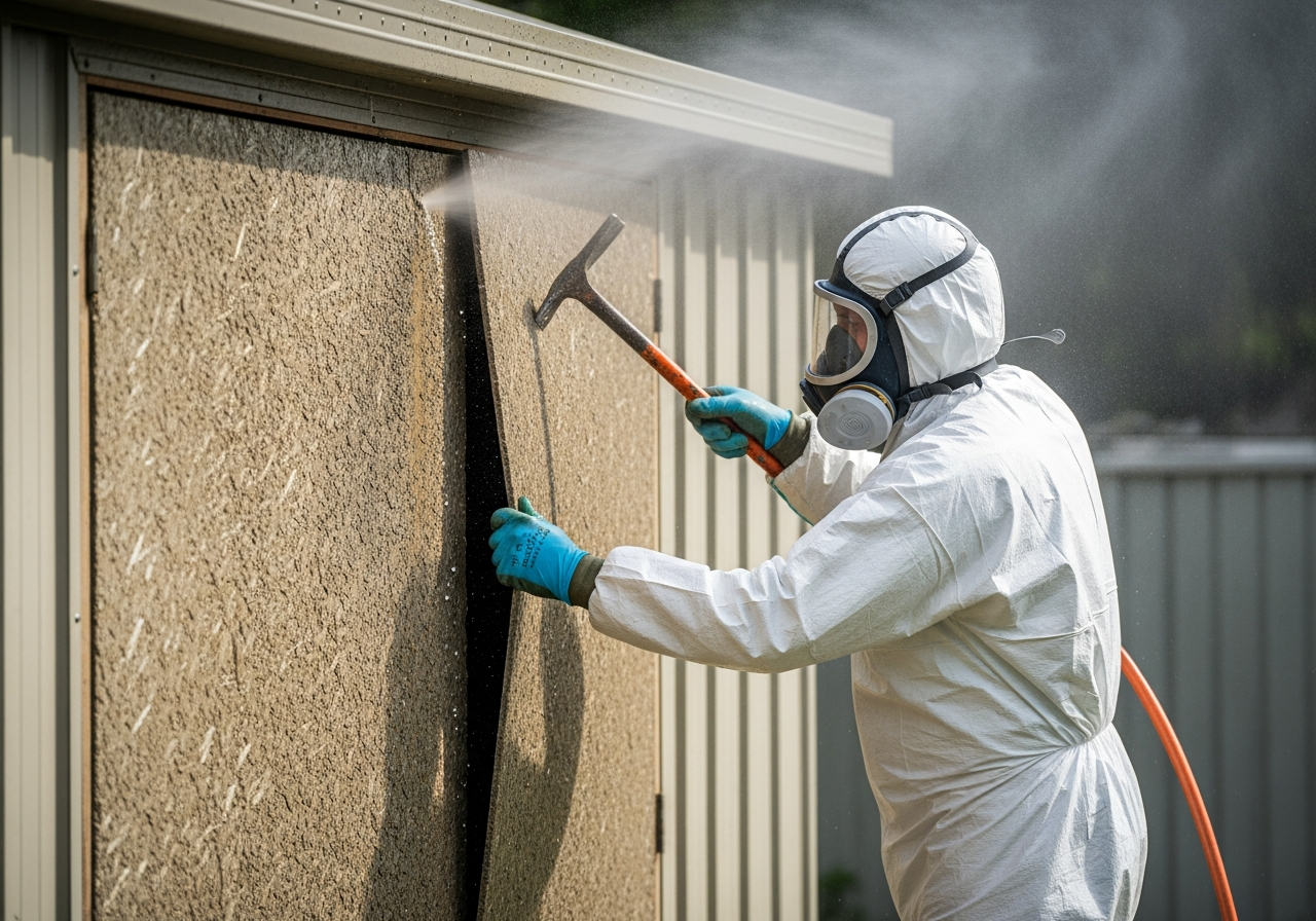 Shed asbestos removal team
