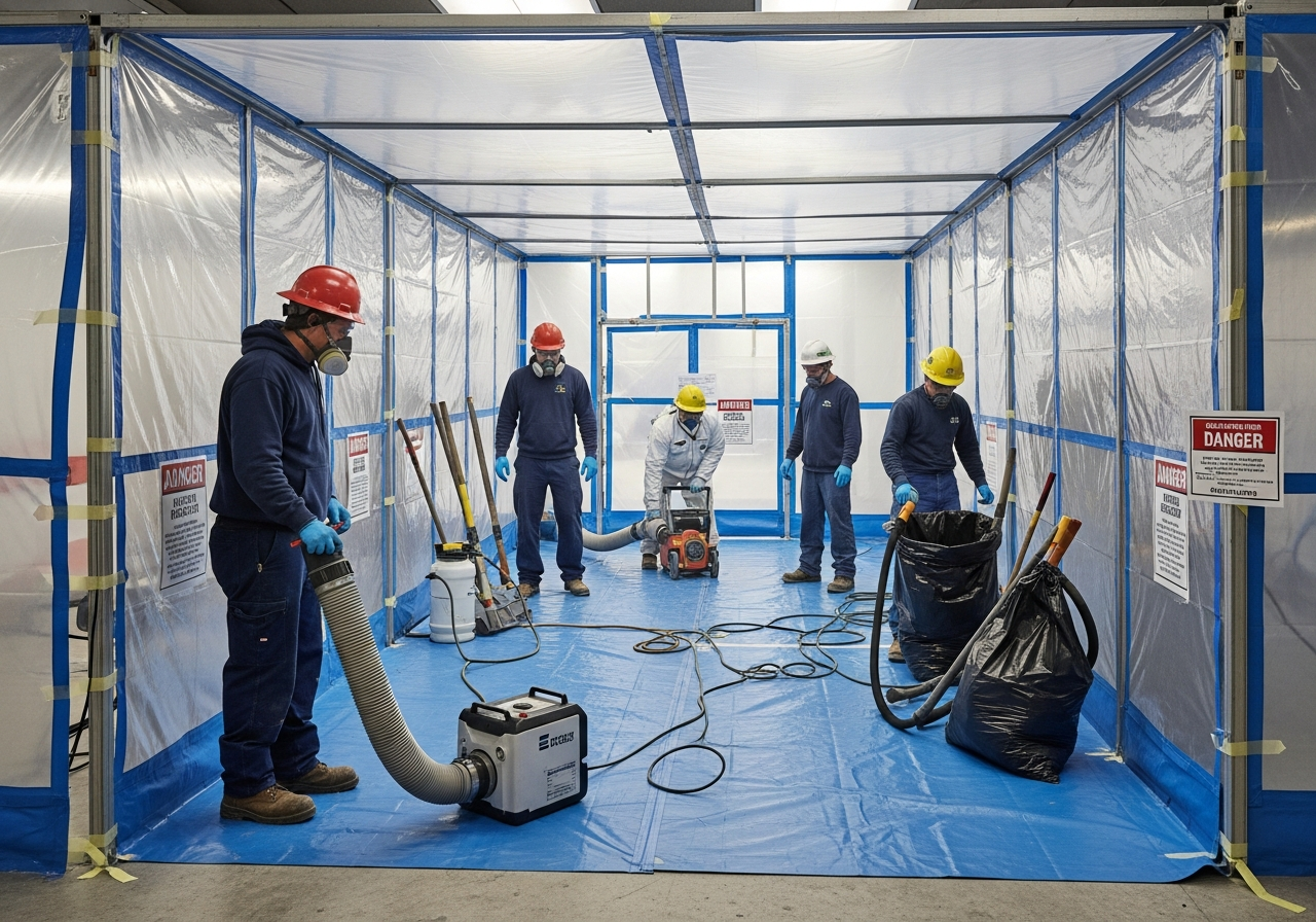 Containment and negative pressure setup