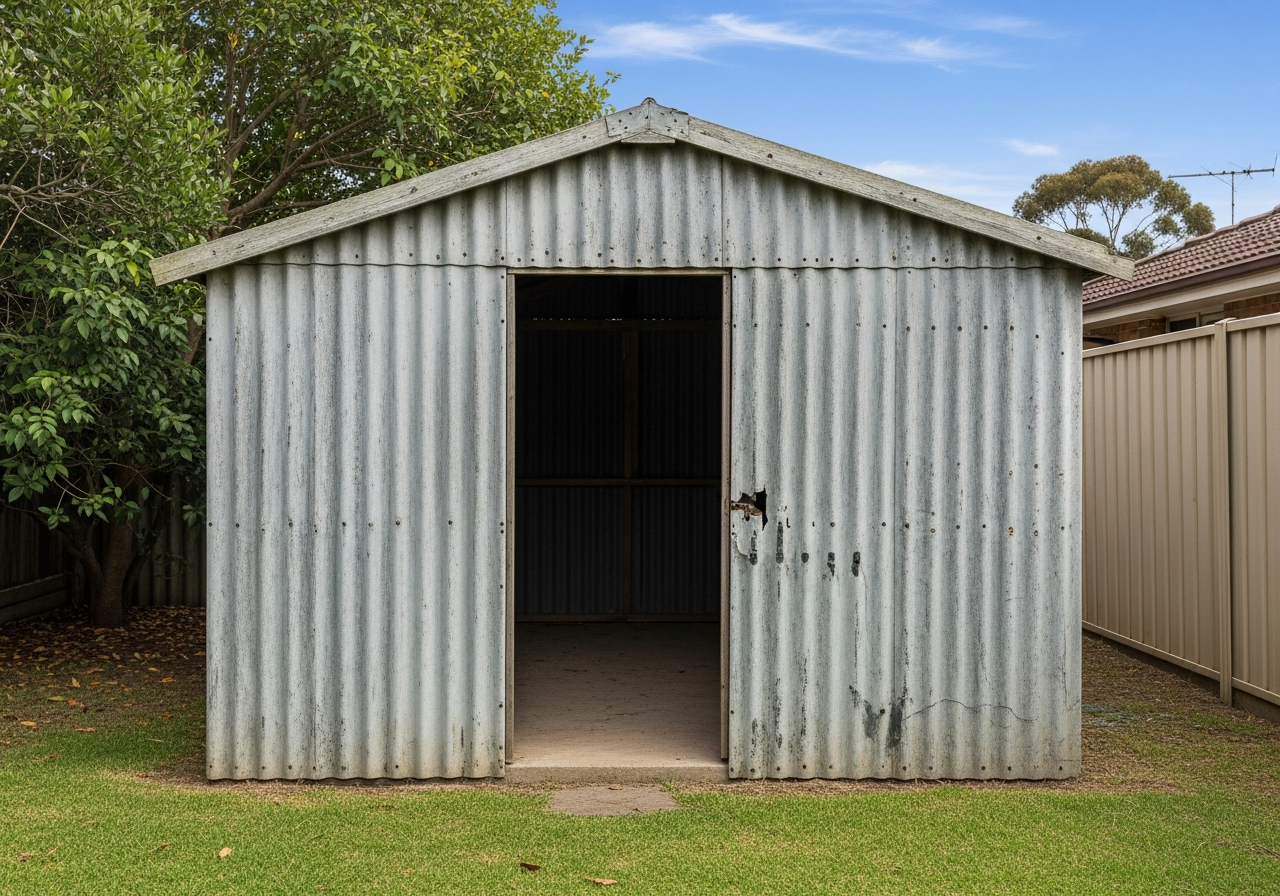 Asbestos outbuilding