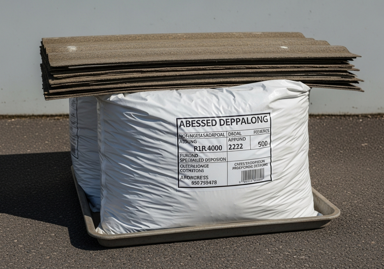 Double-bagged asbestos waste