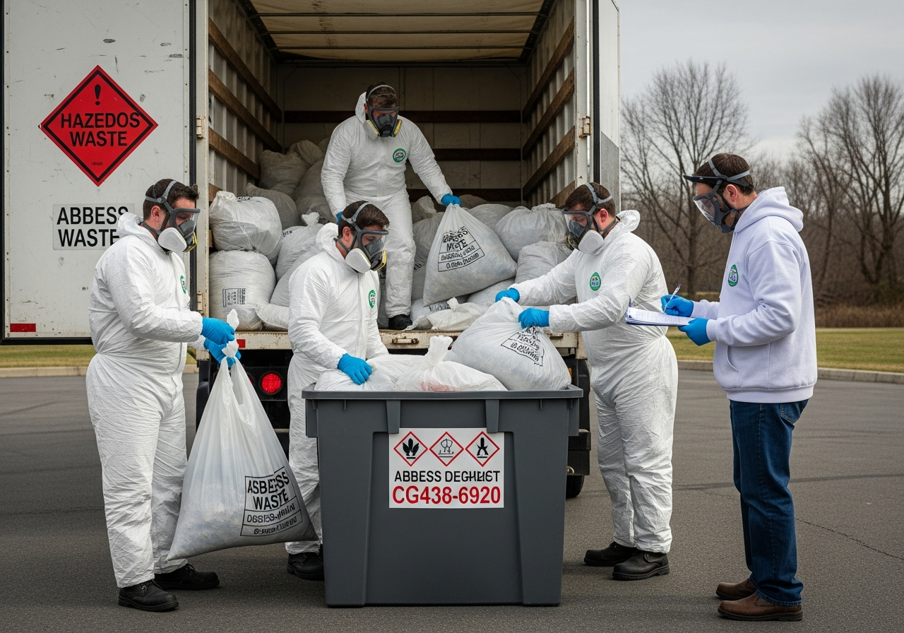 Double-bagged asbestos waste