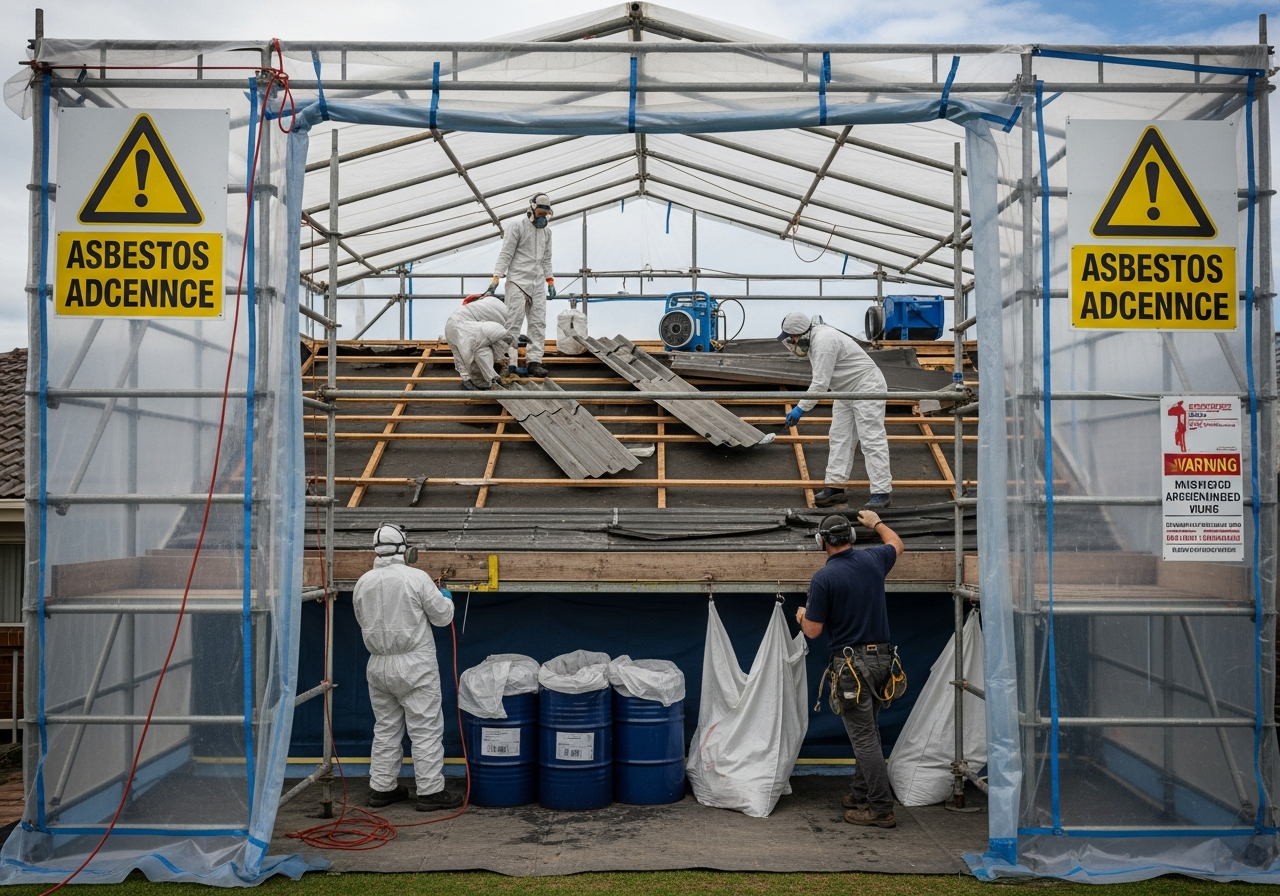 Asbestos roof removal by licensed removalists