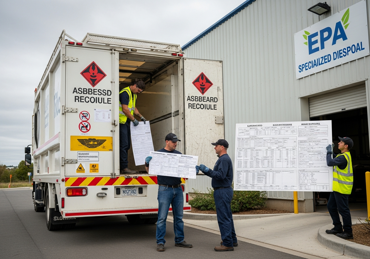Asbestos transport and disposal paperwork