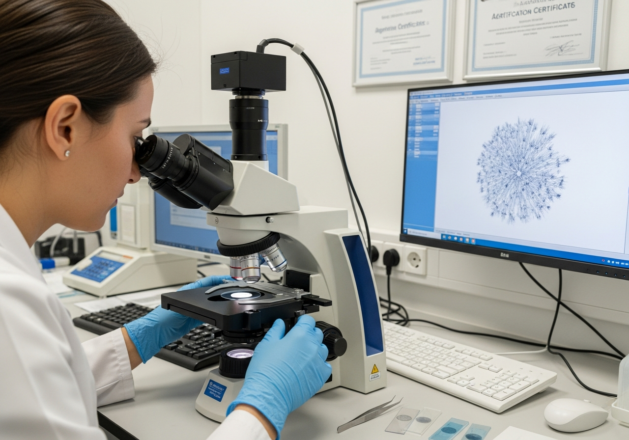 Asbestos filter analysis in lab
