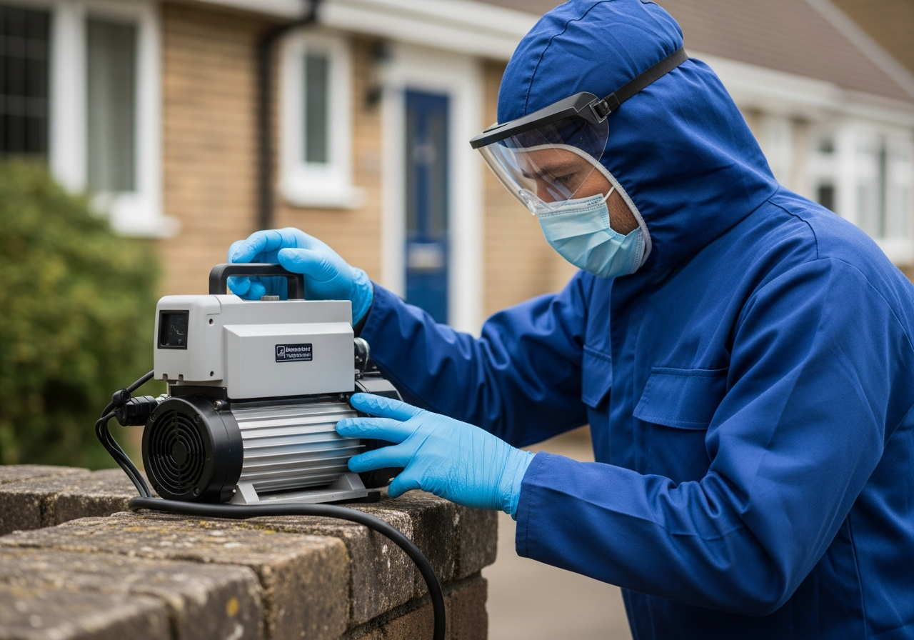 Air monitoring during asbestos removal