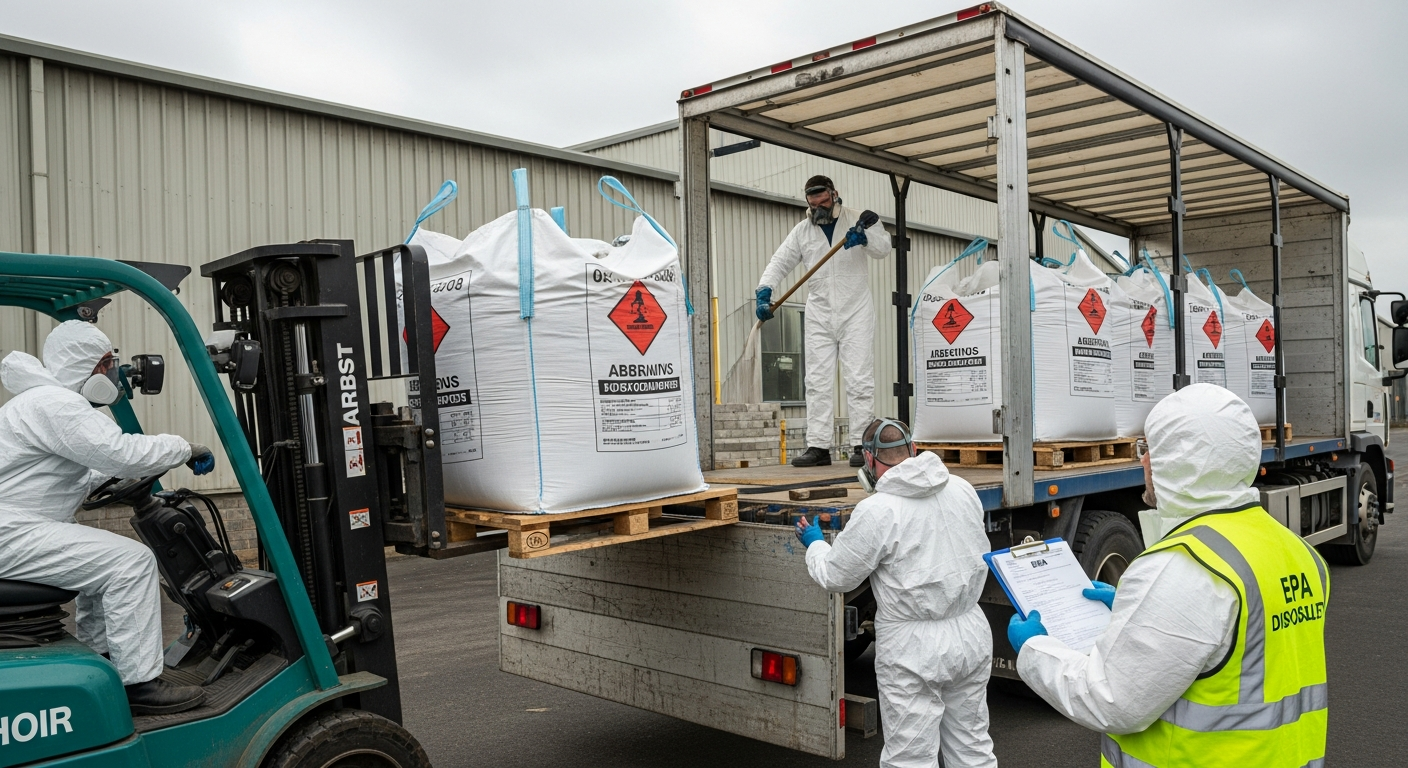 Asbestos disposal truck