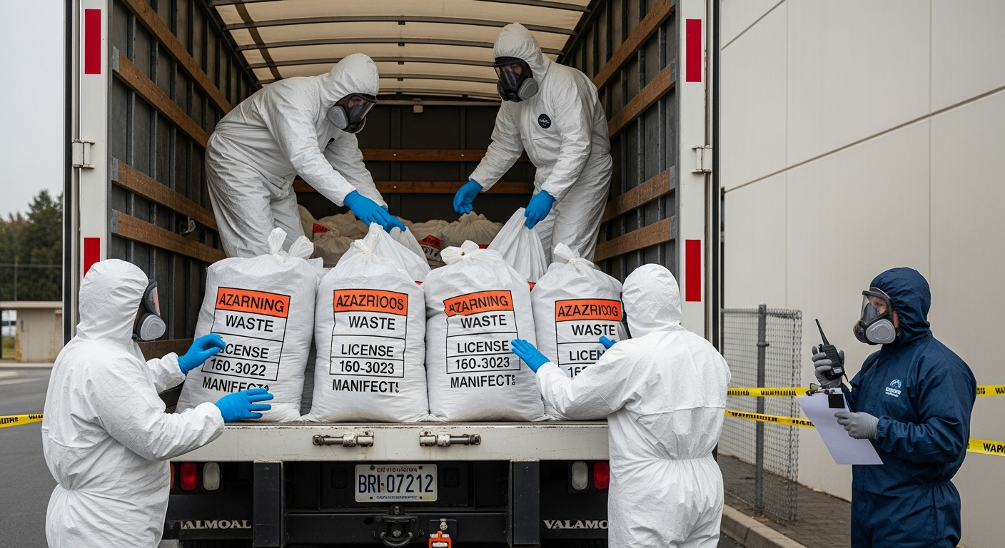 Licensed asbestos pick-up