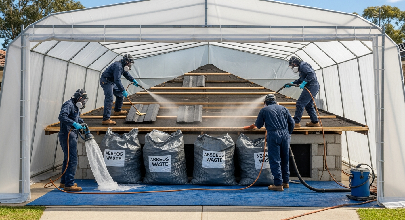 Asbestos garage roof removal
