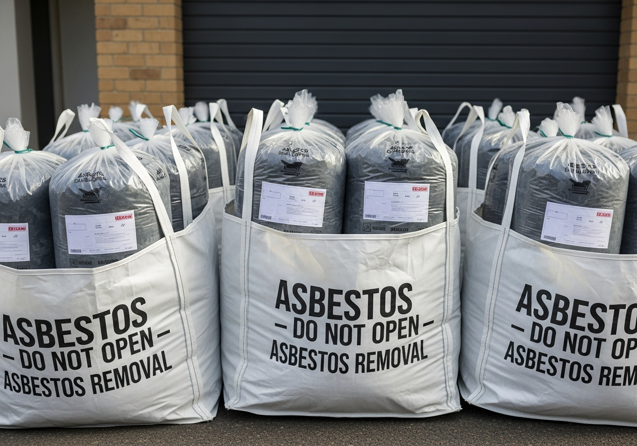 Double-bagged asbestos sheets