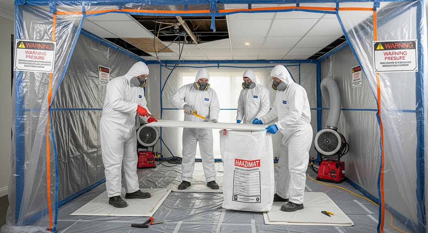 Residential asbestos removal team