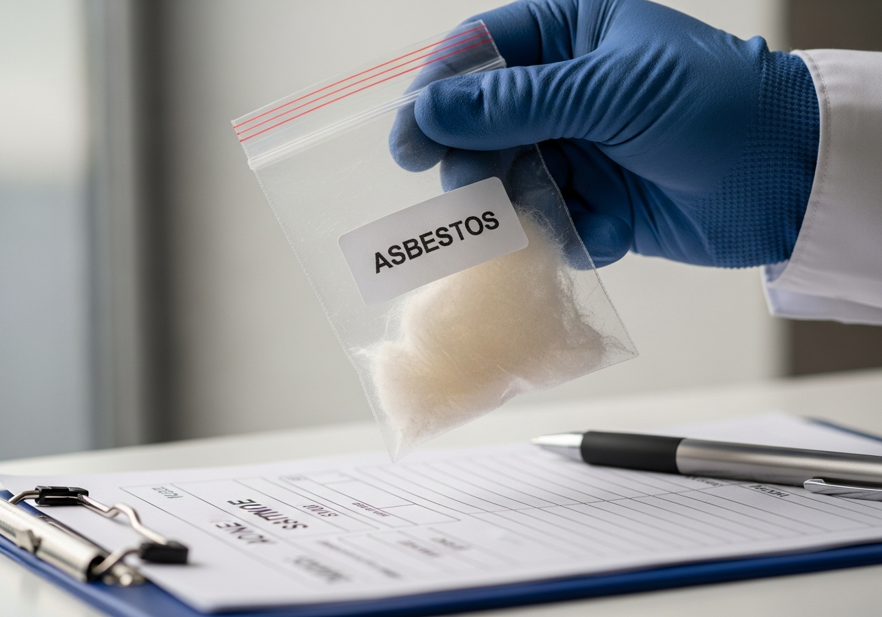 asbestos bulk sample in bag