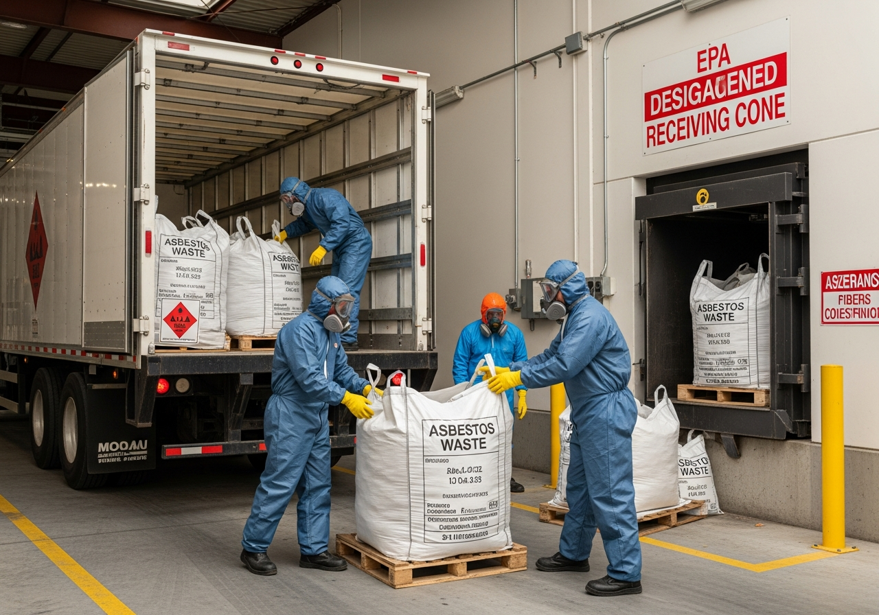 Asbestos transport truck