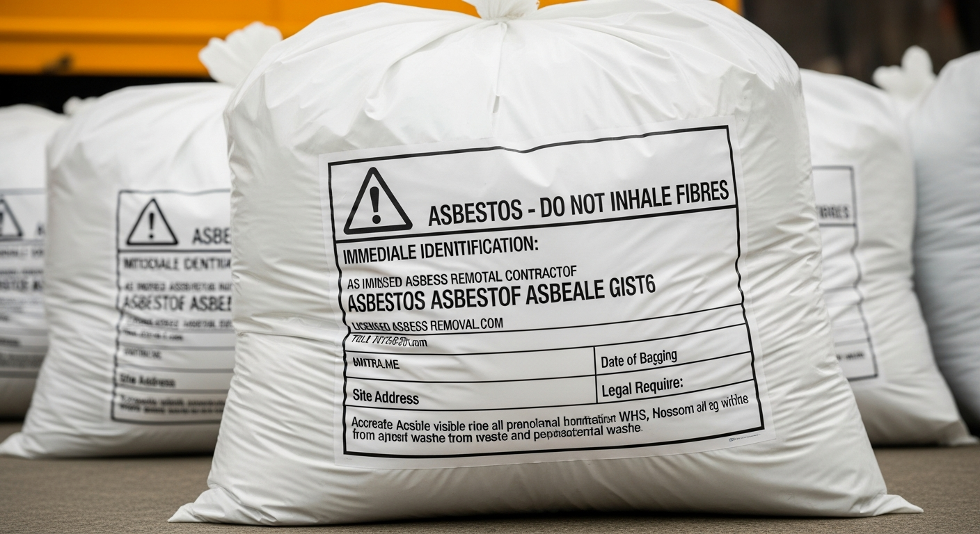 Double-bagged asbestos waste