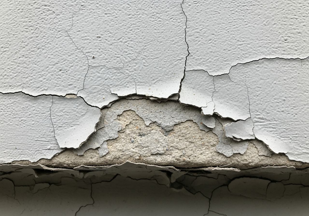 Asbestos soffit close-up