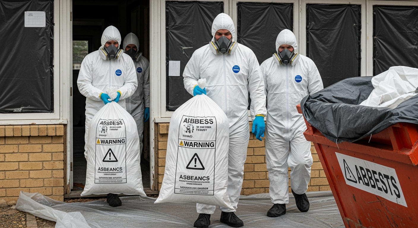Asbestos removal team