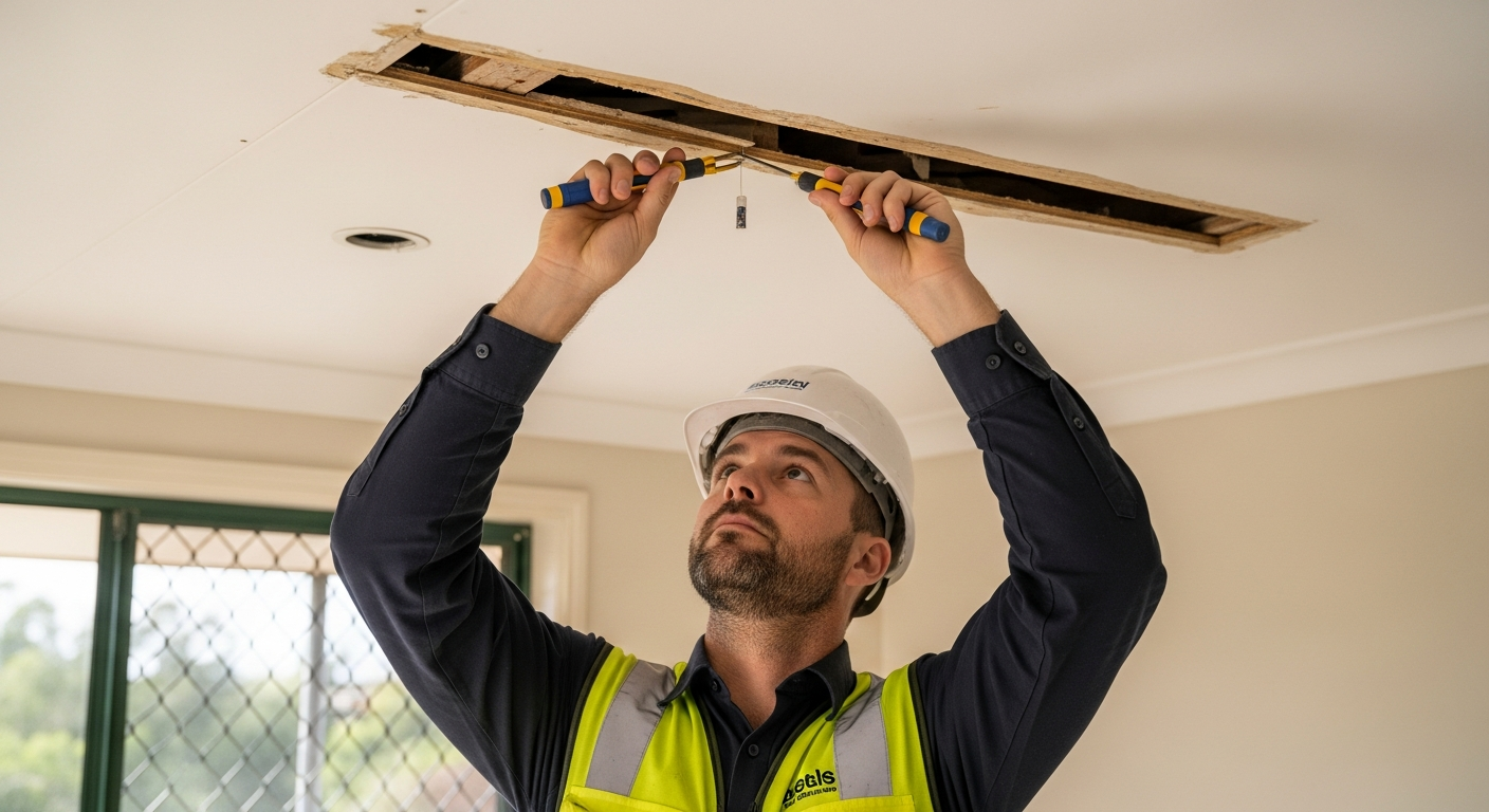 On site asbestos testing technician