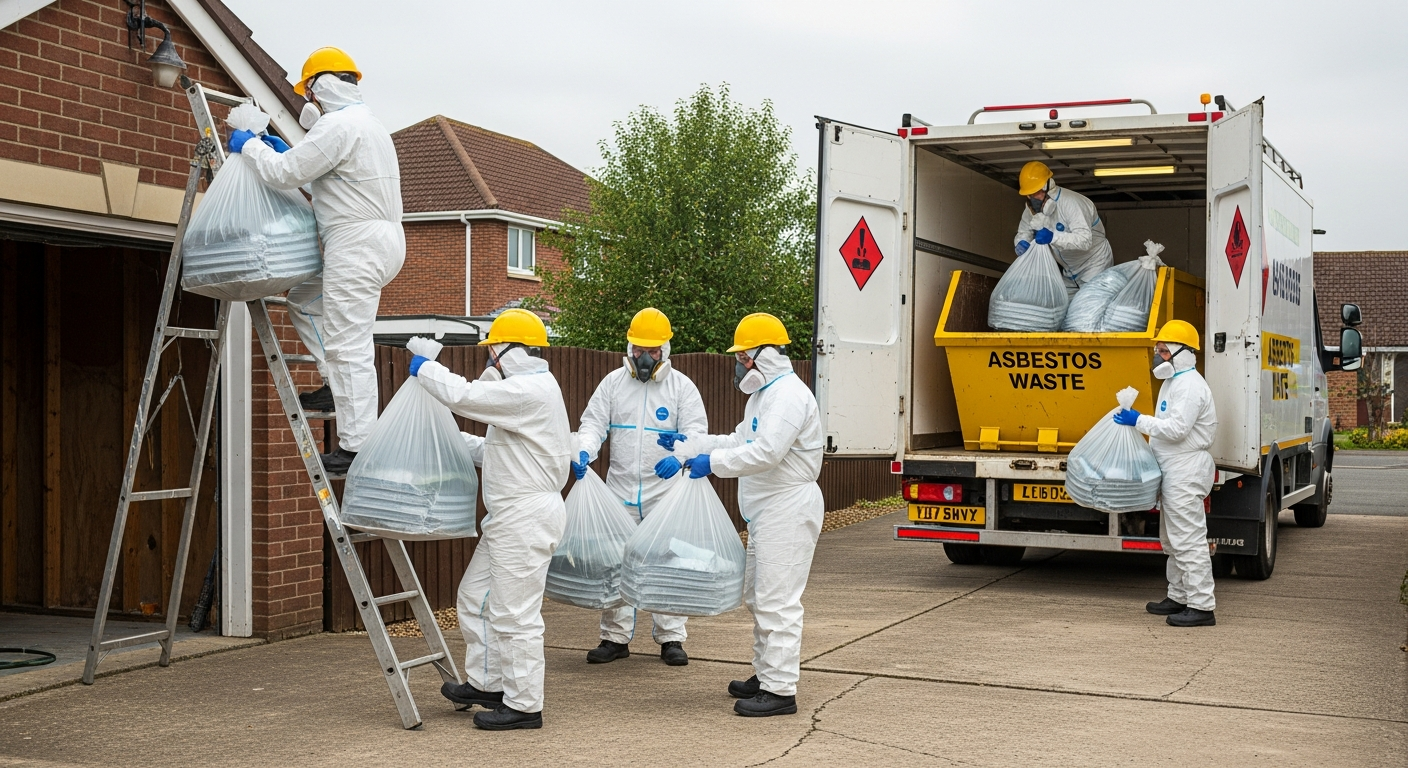 Asbestos removal team