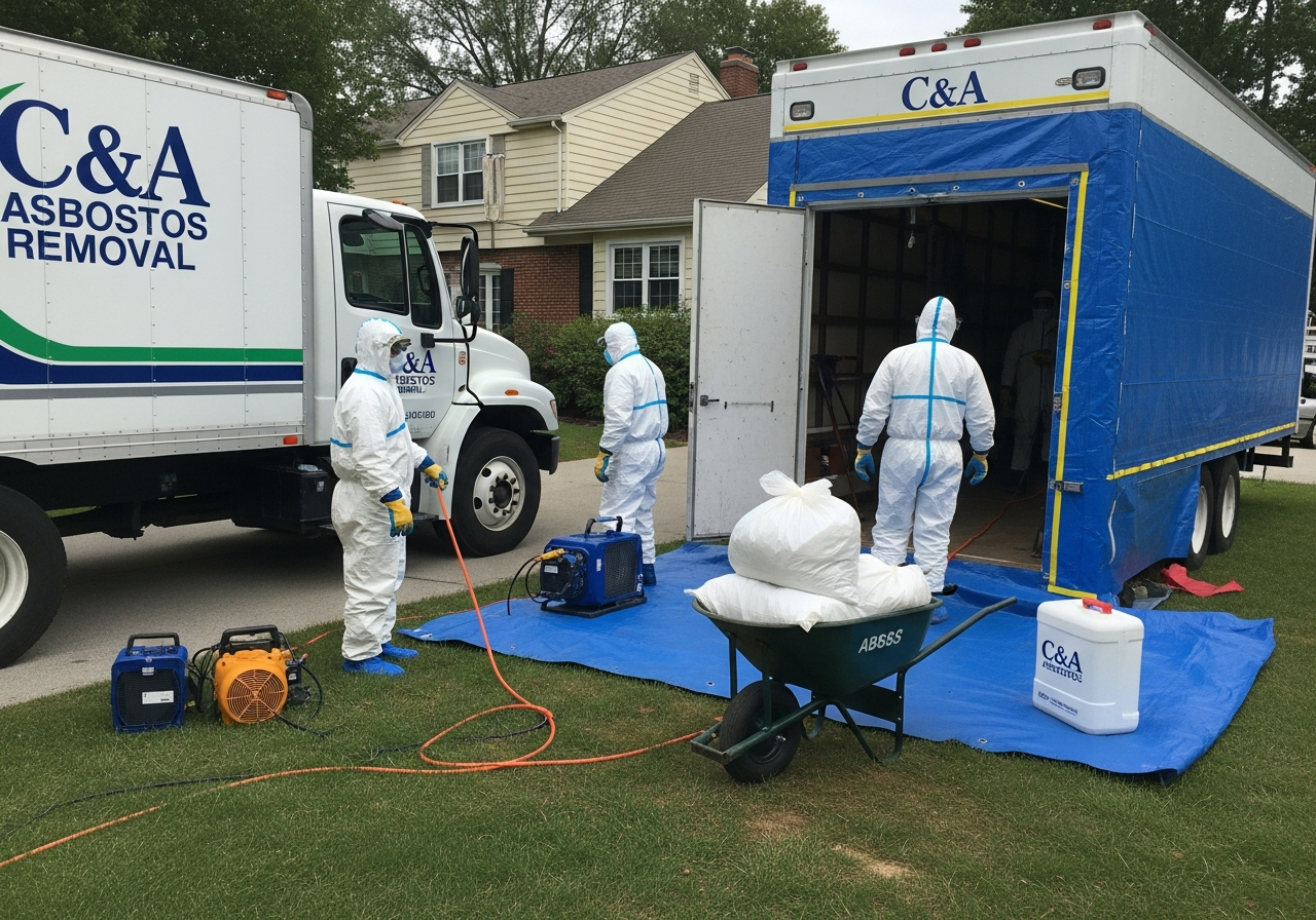 Asbestos removal vehicle and team