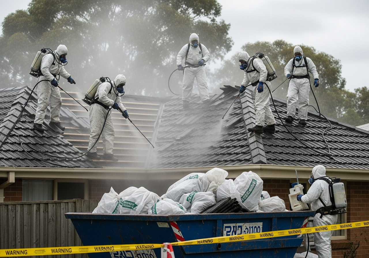 Asbestos roof removal