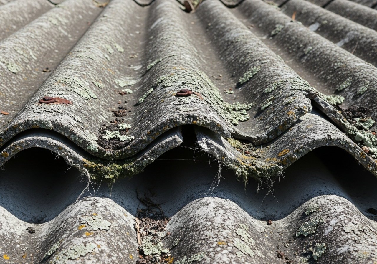 Asbestos shed materials